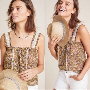 Anthropologie Bardot sheer tank top blouse